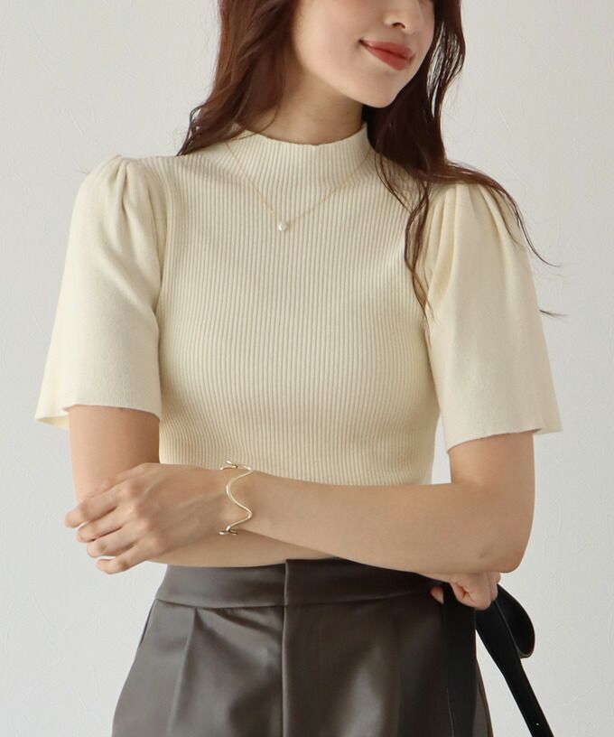 日本 BLUE EAST - 氣質羅紋針織上衣-綠