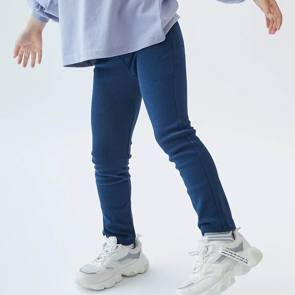 [熱銷定番] 超彈力抗毛球休閒長褲-海軍藍