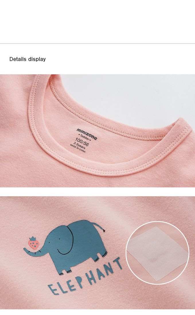 Minizone - 可愛動物長袖T恤-深灰色