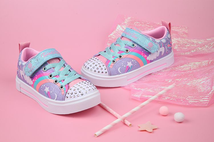 SKECHERS - 夢幻獨角獸紫色兒童電燈休閒鞋