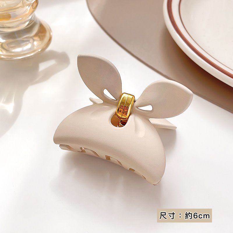 百搭奶咖啡色系抓夾-花朵-卡其色