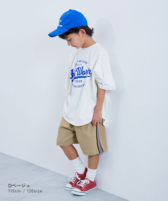 日本 devirock - 嫘縈舒適側邊條紋短褲-駝