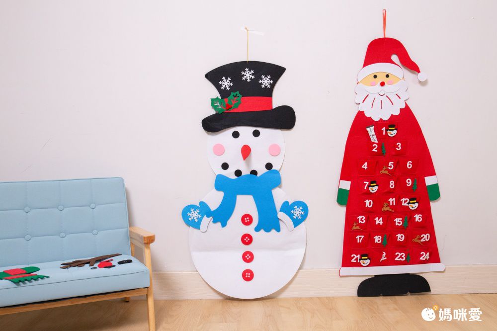 毛氈聖誕樹掛飾-雪人換裝款 (高100x寬50cm)