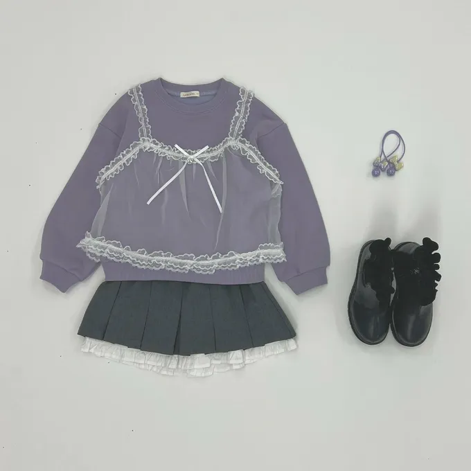 日本 Lycee mine - 夢幻蕾絲吊帶縮口長袖上衣-黃