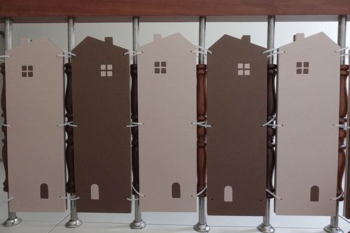 EVA無毒樓梯安全護板6片組-小屋款-可可&奶茶 (18cm*56cm*2cm)