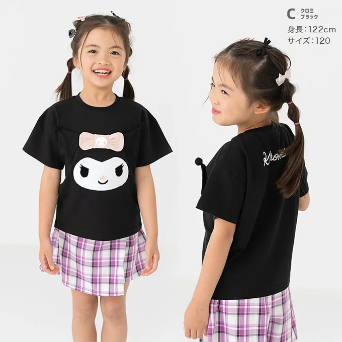 日本 Chil2 - 100%棉 可愛聯名立體印花短袖上衣-可愛大臉-粉紅