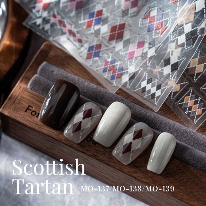 台灣 Cosplus 光妍 - nido mini 微浮雕貼紙-蘇格蘭菱格紋美甲貼(3款可選)