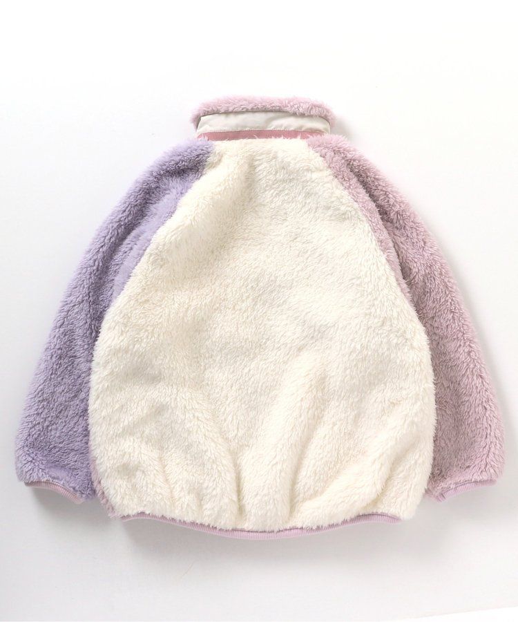 日本 apres les cours - 蓬鬆拼接風多彩絨毛外套-摩卡系