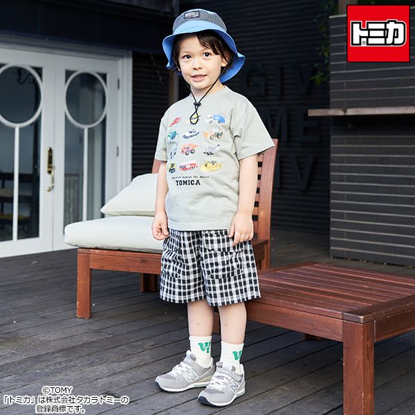 日本 b-ROOM - TOMICA聯名 印花短袖上衣-好多車車-深藍