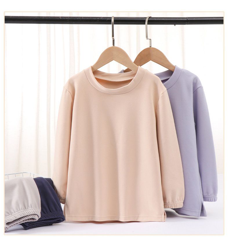 MAMDADKIDS - 加厚保暖長袖家居服套裝-杏+灰