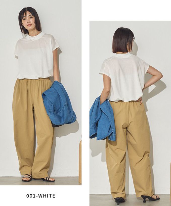 日本 Sans Souci 34+ - 接觸涼感 圓弧百搭法式袖上衣-圓點-米白