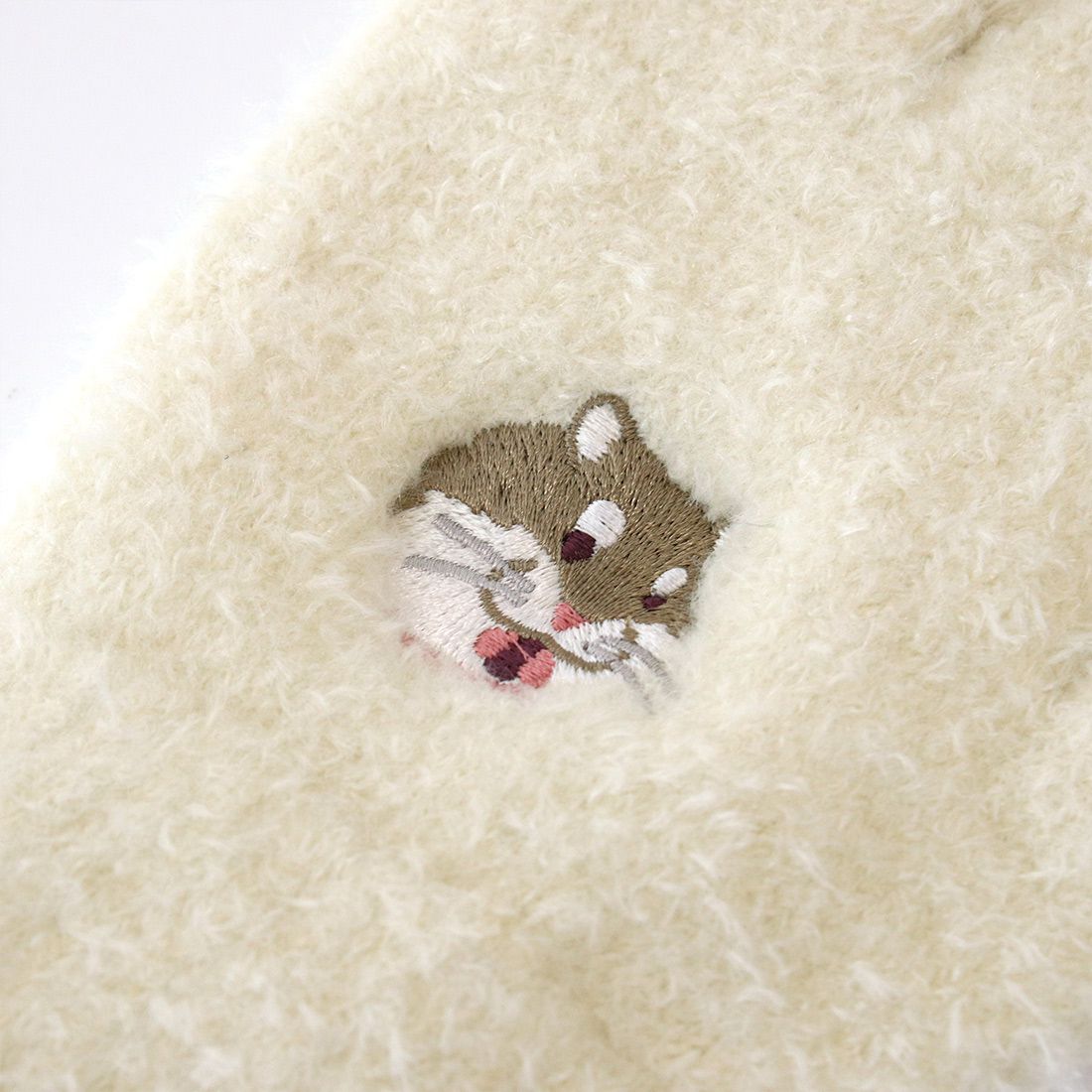 日本 TOMO - 大人可觸控短絨保暖手套-小浣熊-淺灰