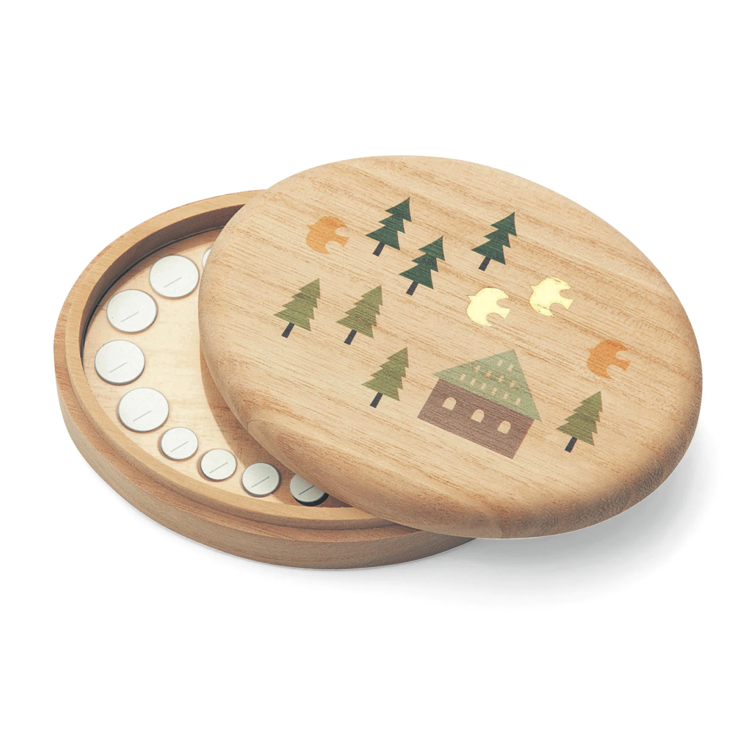 日本千趣會 - 聯名款 日本製桐木乳齒收納盒-美好花園 (11x9x2.3cm)