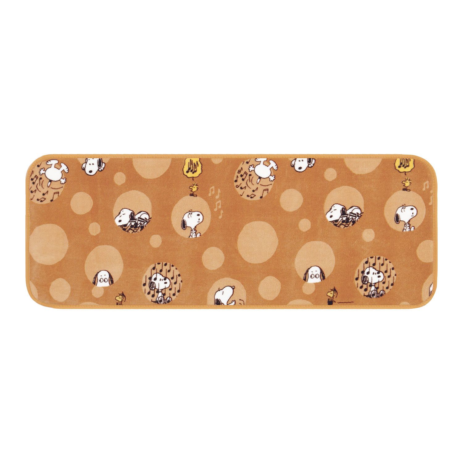 日本千趣會 - 史努比 長條型腳踏墊(廚房/臥室)-咖啡點點