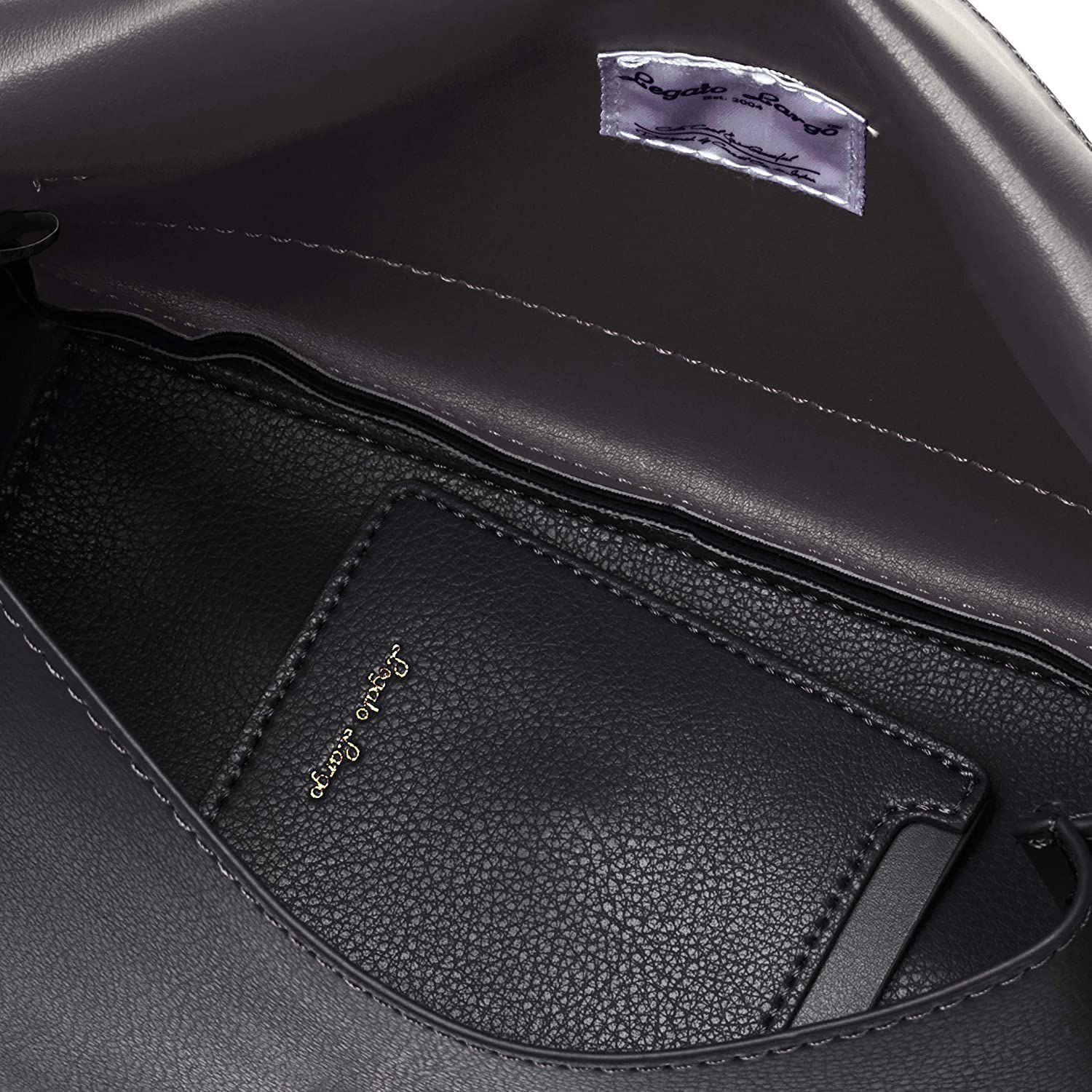 日本 Legato Largo - 輕量PU時尚單背包-BK黑色 (16x23x10cm 肩背約88~122cm 附IC卡夾*1)