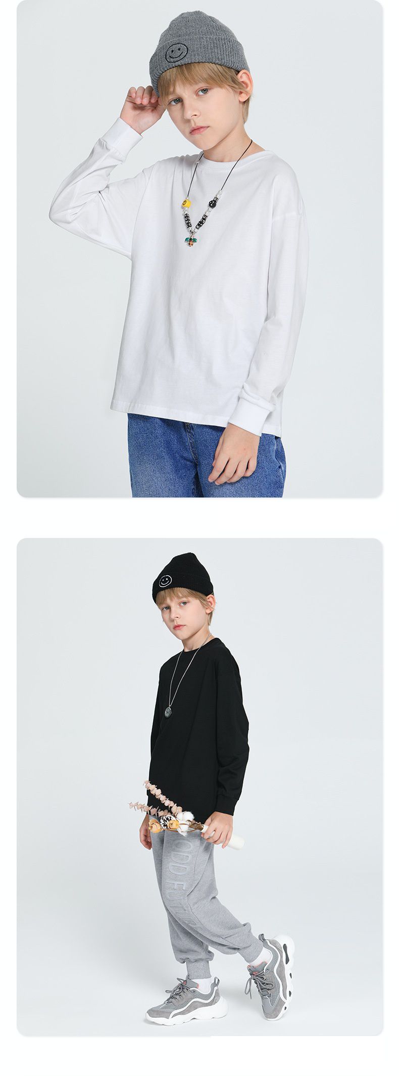 純棉基礎款長袖上衣-白色