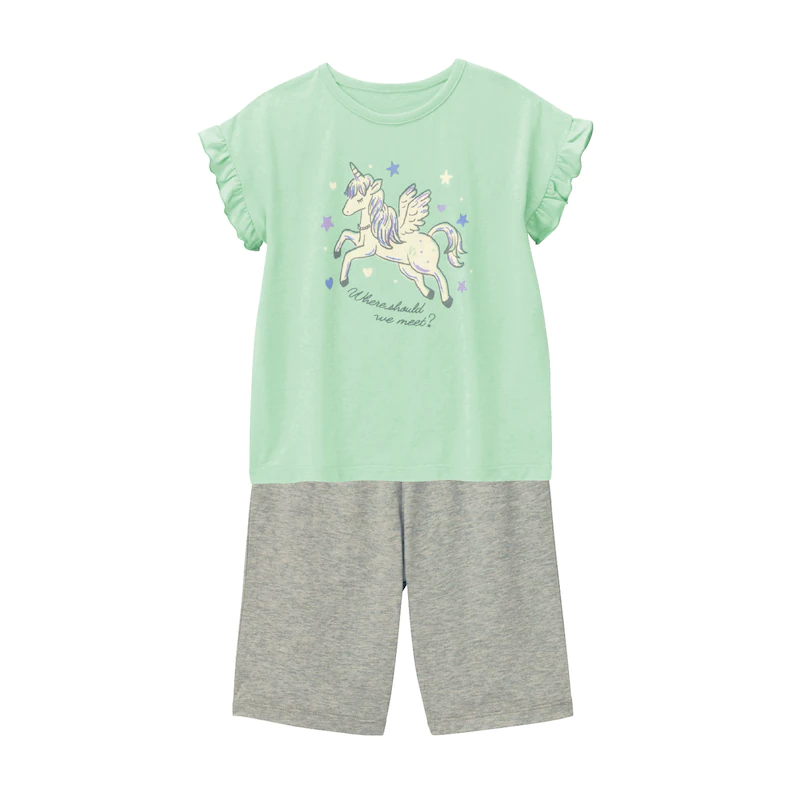 日本千趣會 - GITA 純棉涼爽短袖家居服/睡衣-sogni-粉橘x深灰