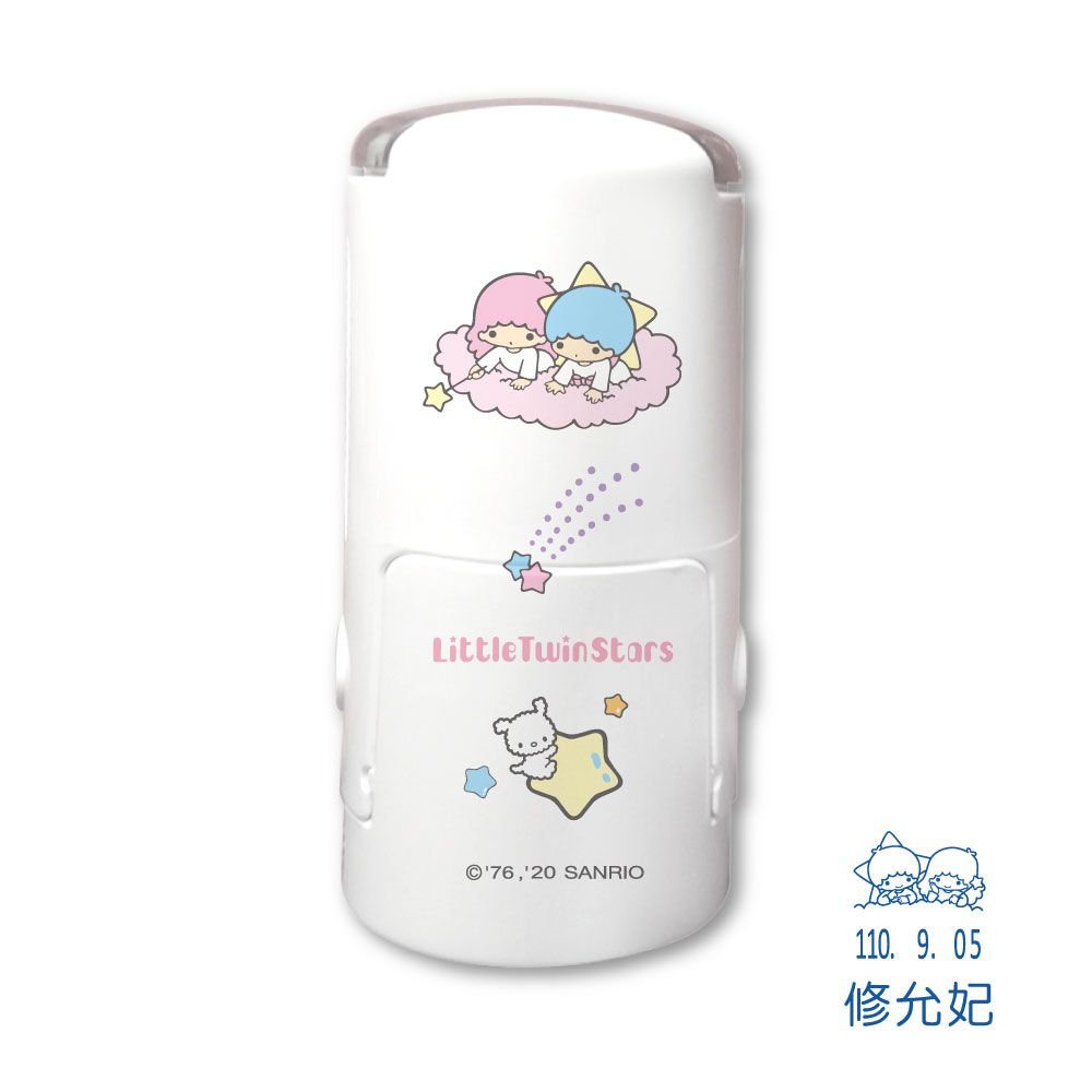 吉祥刻印 - 雙星仙子日期章-民國年-藍色墨-印面尺寸:圓形直徑1.9公分