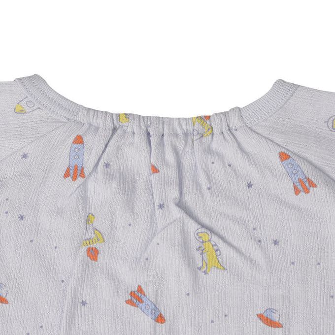 akachan honpo - 短袖家居服-恐龍火箭-淺藍色 (100cm)