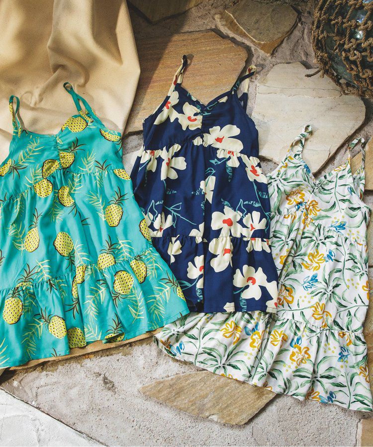 日本 BREEZE - Aloha夏日風格吊帶裙-大白花-海軍藍