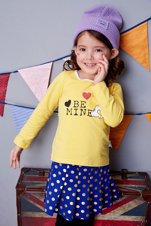 麗嬰房 Disney - baby 米妮系列甜密長袖上衣-月光黃