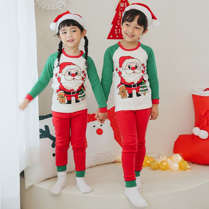 正韓 Puco - 超優質嬰幼兒/兒童長袖100% 有機純棉家居服/睡衣-聖誕老公公