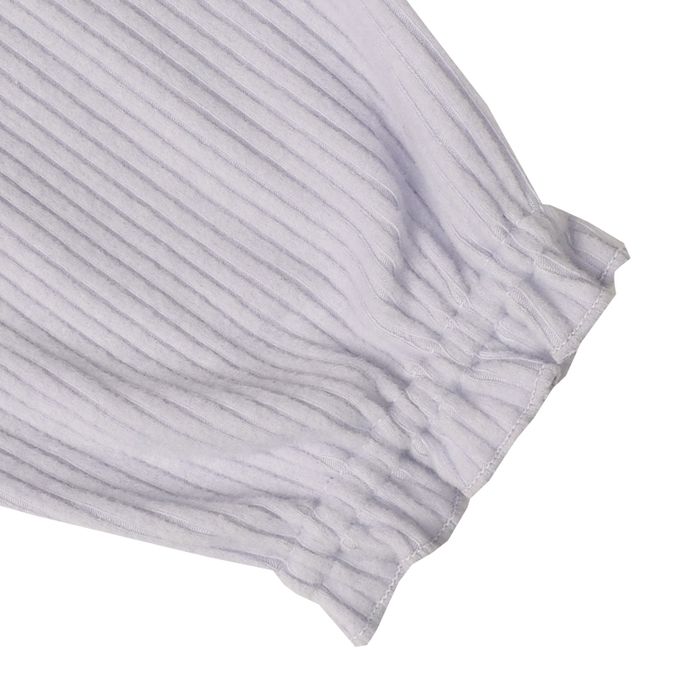 akachan honpo - 長袖假兩件休閒上衣-刺繍-紫色