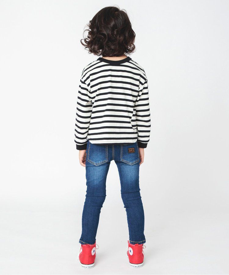 日本 BREEZE - 正反OK！圓領百搭長袖大學T-橫條紋-黑白