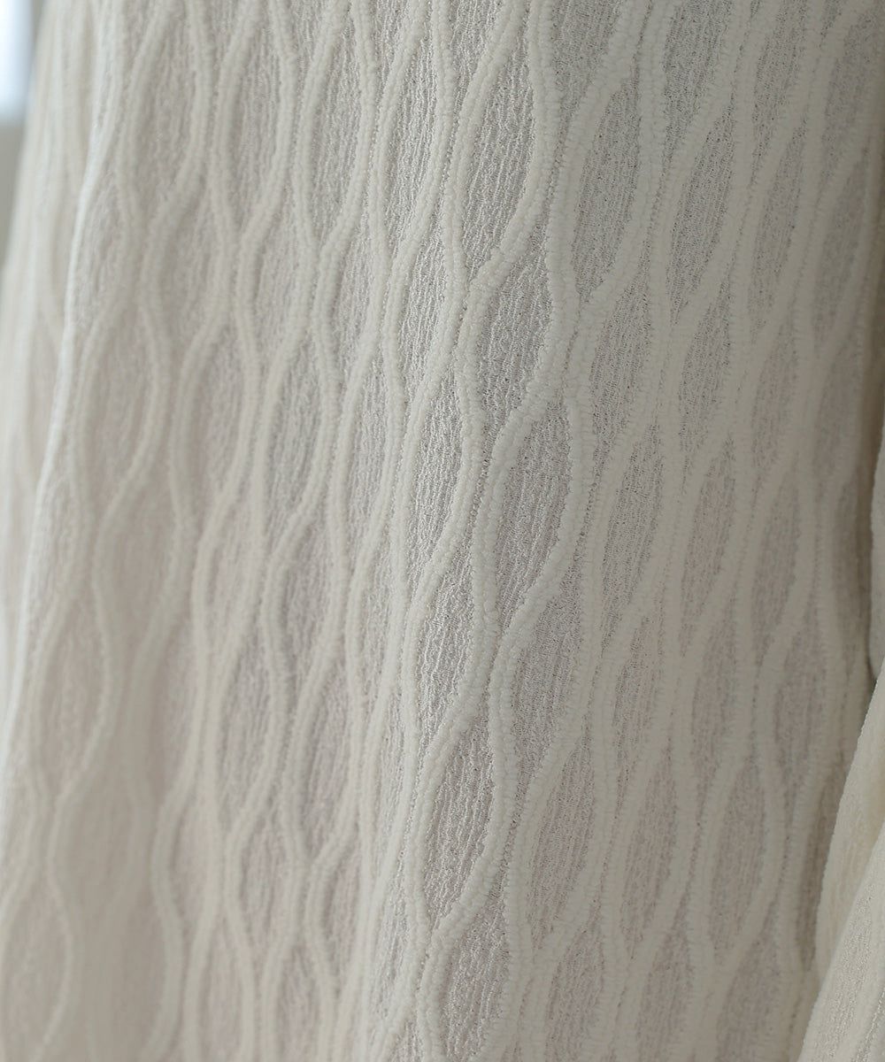 日本 Bab - 質感波紋薄長袖上衣-黑