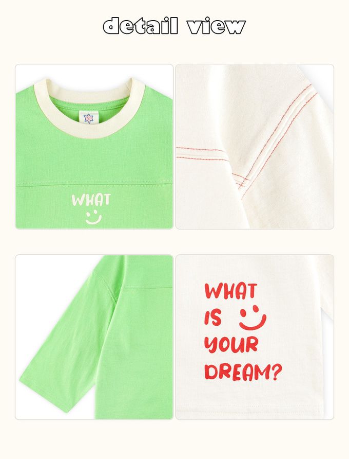 韓國 WALTON kids - 微笑印長袖上衣-綠