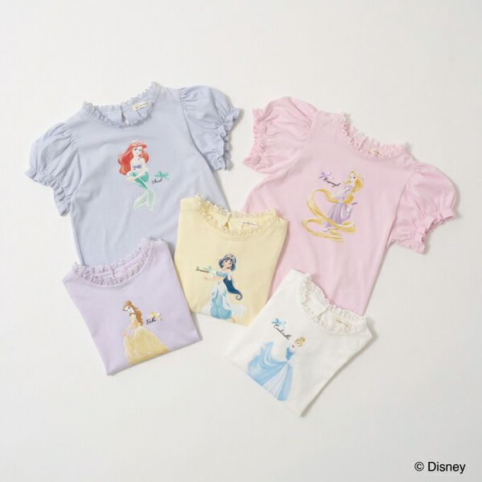 日本 Lycee mine - 蕾絲領泡泡袖公主角色上衣-卡通人物仙杜瑞拉-米白