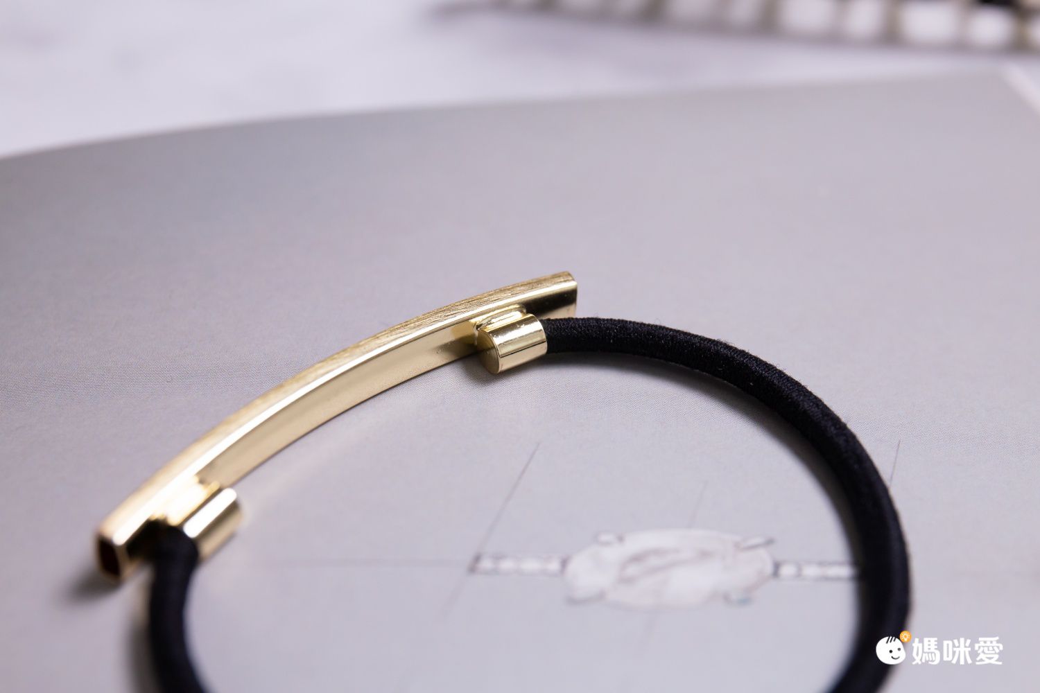 簡約金屬一字髮圈-金色