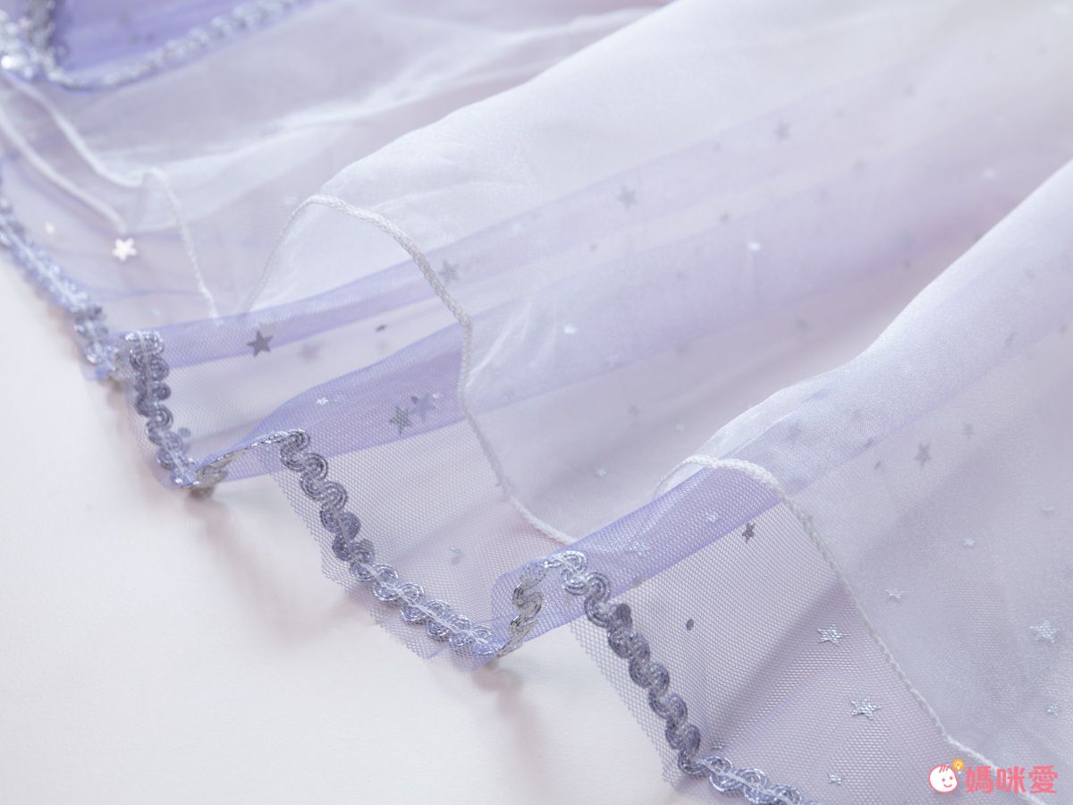 網紗連帽斗篷-漸變紫粉