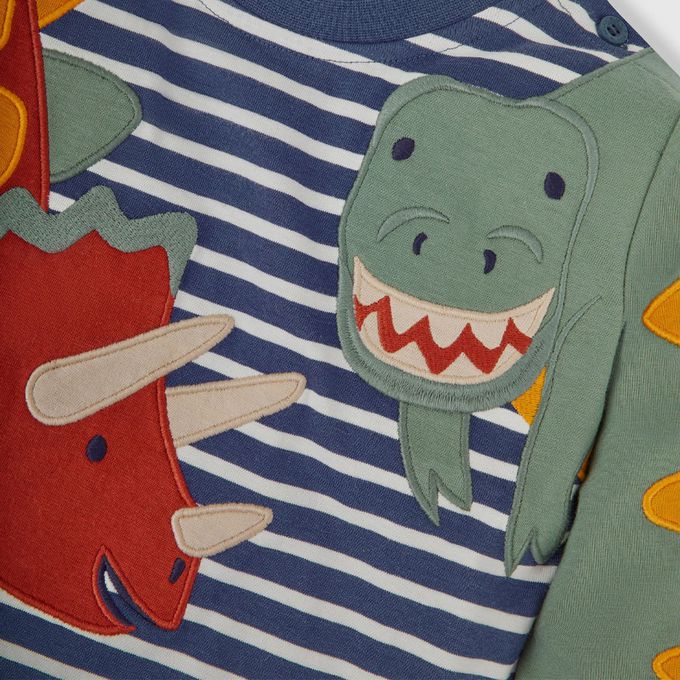 英國 JoJo Maman BeBe - 幼/兒童超優質100%純棉長袖上衣-恐龍朋友