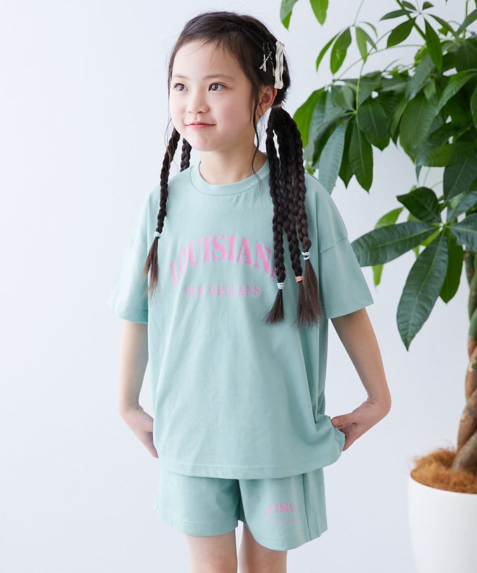 日本 devirock - 接觸涼感 寬版清爽短袖套裝-愛心logo-淺紫