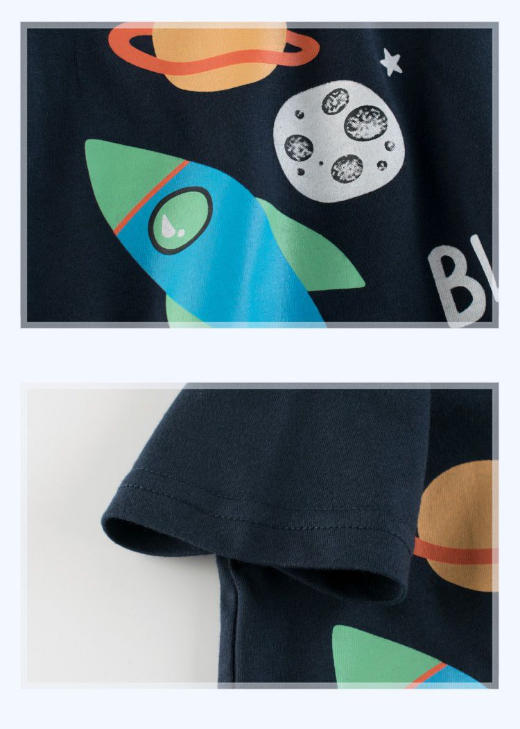 短袖棉T-太空飛船-深藍色