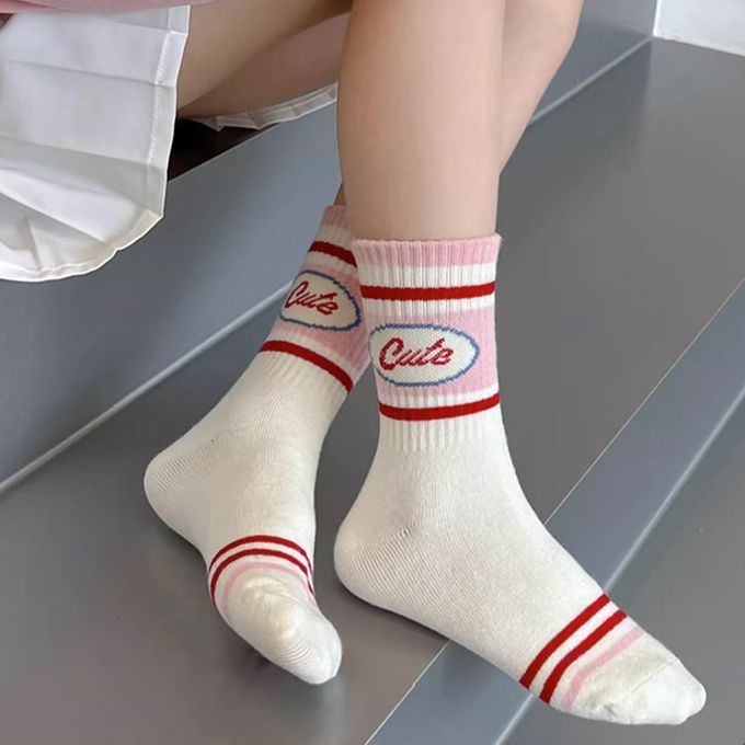 腳ㄚ子 - 幼/兒童棉質中筒襪 童襪 襪子 棉襪 兒童襪-甜心花花