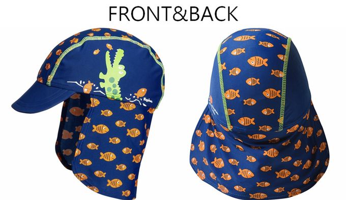 德國Playshoes - 抗UV防曬水陸兩用遮頸帽-鱷魚