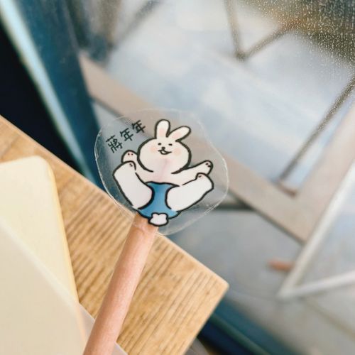 姓名貼紙-透明裁型-兔兔系列 (3.5X2.5cm)-50入