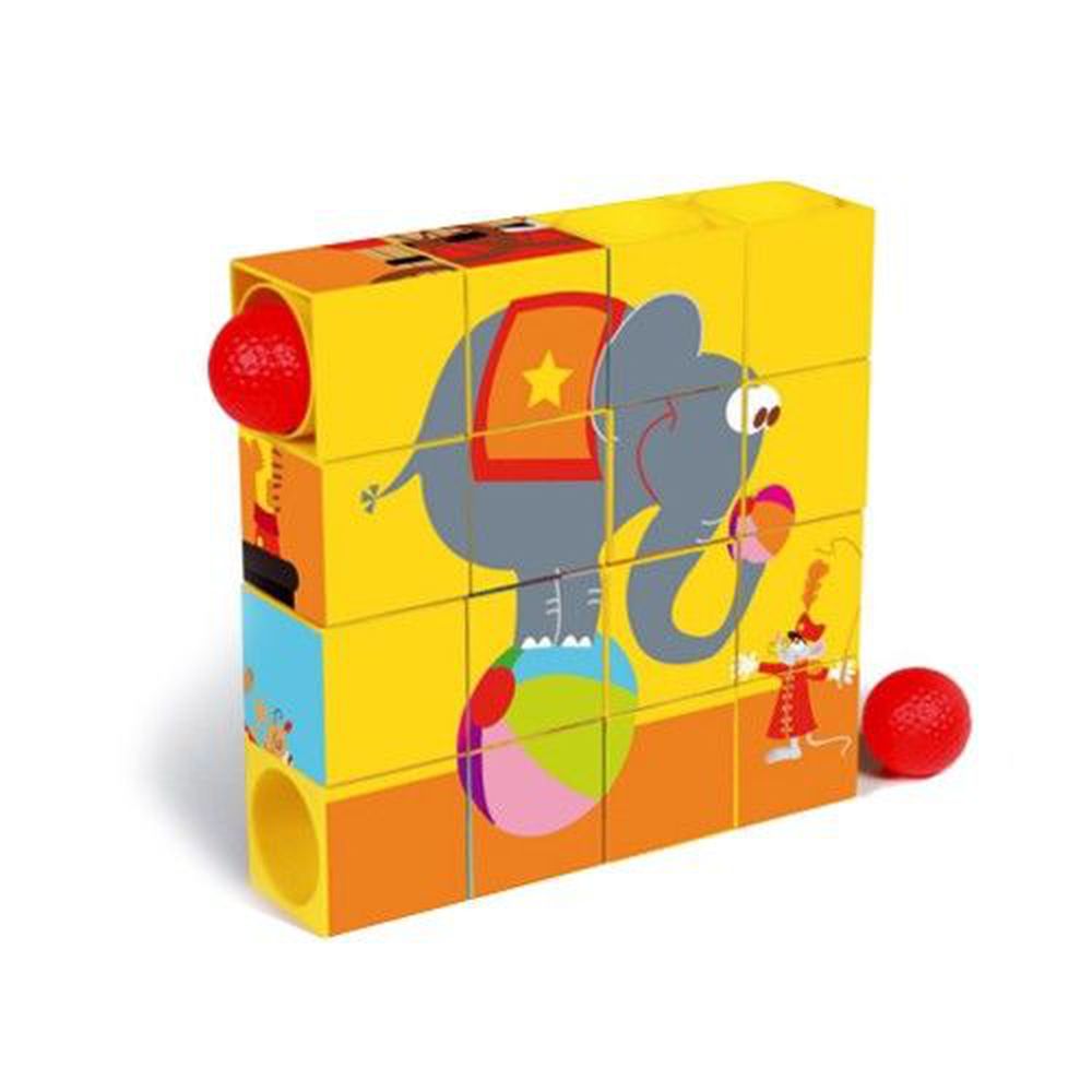 比利時 Scratch - 馬戲團滾球拼圖方塊-16塊正方體