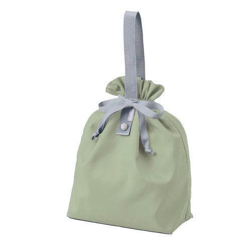 日本 MOTTERU - 輕巧折疊保冷手提包/午餐袋(可機洗)-煙燻綠 (9L)
