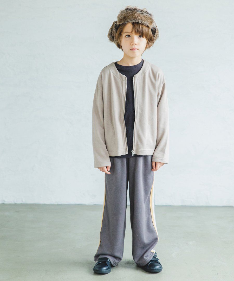 日本 PAIRMANON - 裏毛 寬鬆休閒長褲-灰杏