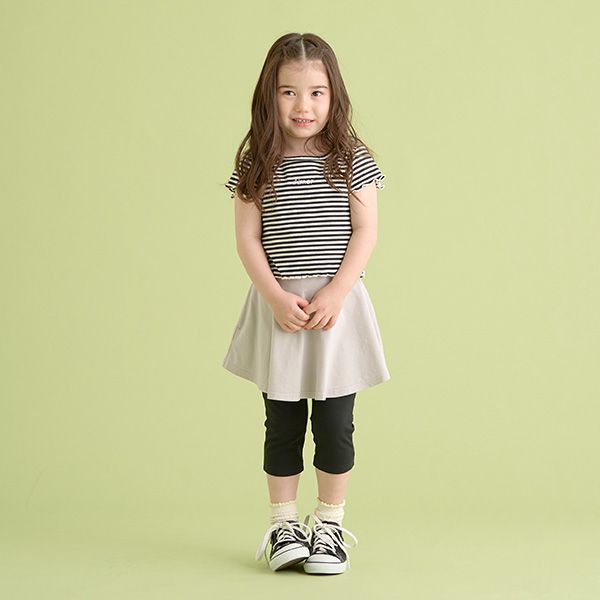 日本 Lycee mine - 波浪甜美彈性內搭褲裙(6分丈)-薄荷綠