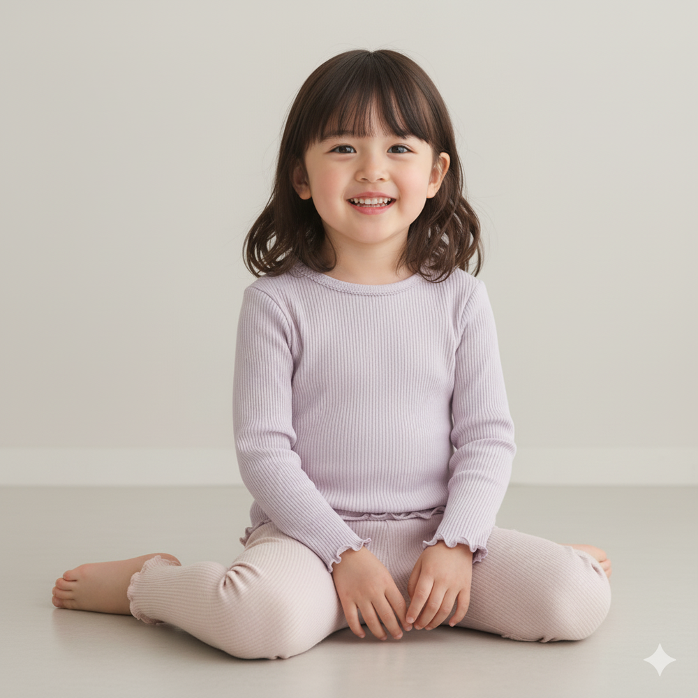 長袖經典T恤-羅紋抽針針織布素材-紫色