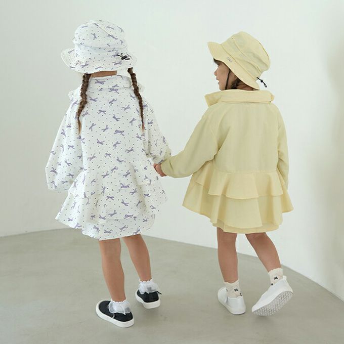 日本 Lycee mine - [熱銷款] 防潑水 甜美荷葉邊傘狀派克外套-薄荷