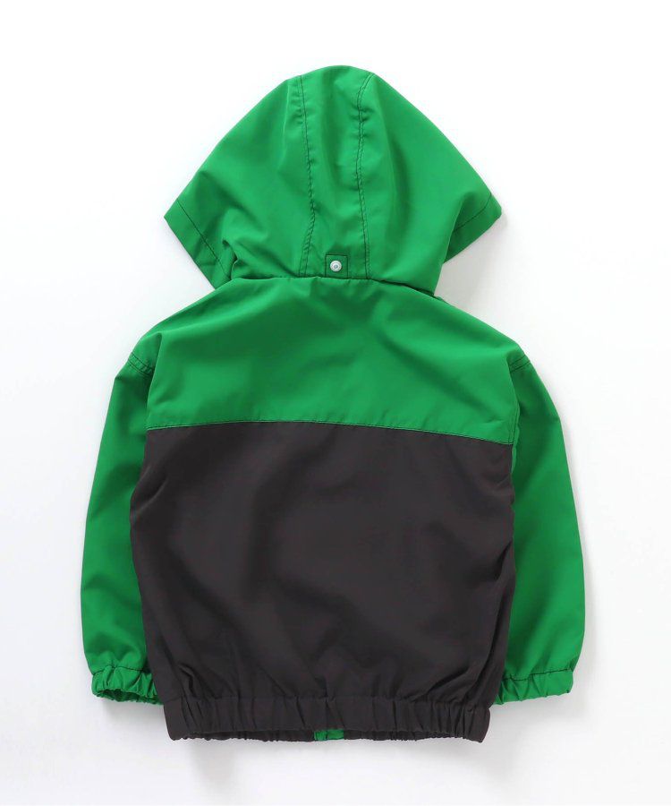 日本 BREEZE - 防潑水繽紛撞色連帽休閒外套-土耳其藍x棕