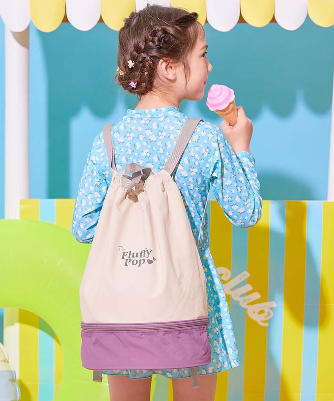 日本 devirock - 雙層設計防水便利游泳背包/水桶包-軍綠x深灰