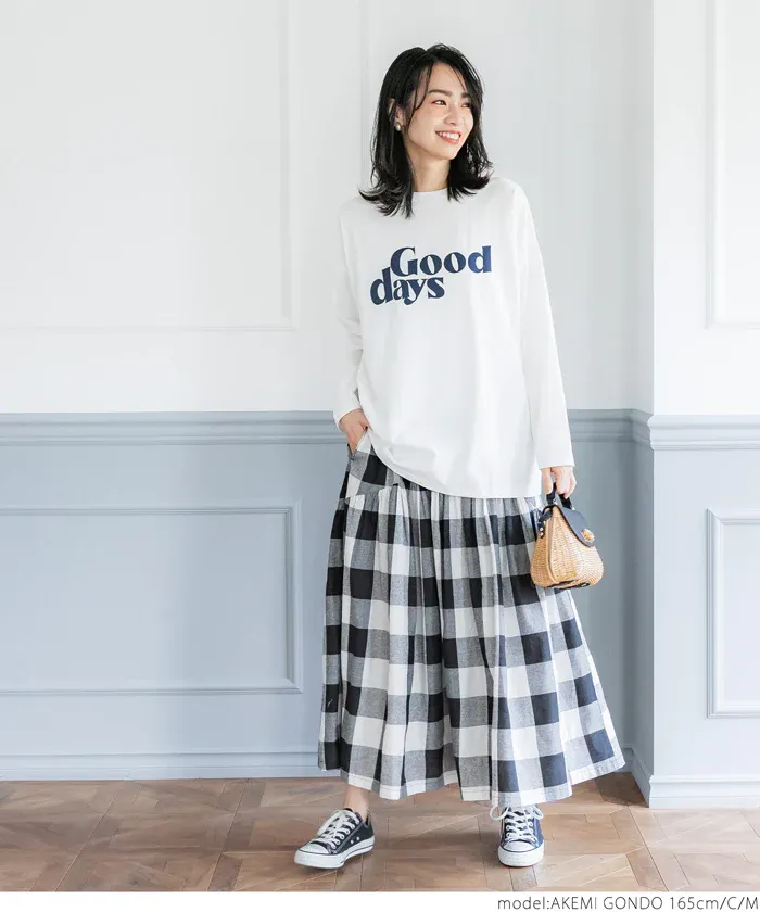 日本 COCA - 圓領印花長版薄長袖上衣-印花E款