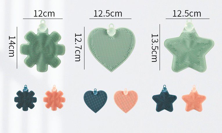 溫柔去污矽膠清潔刷-愛心-薄荷綠