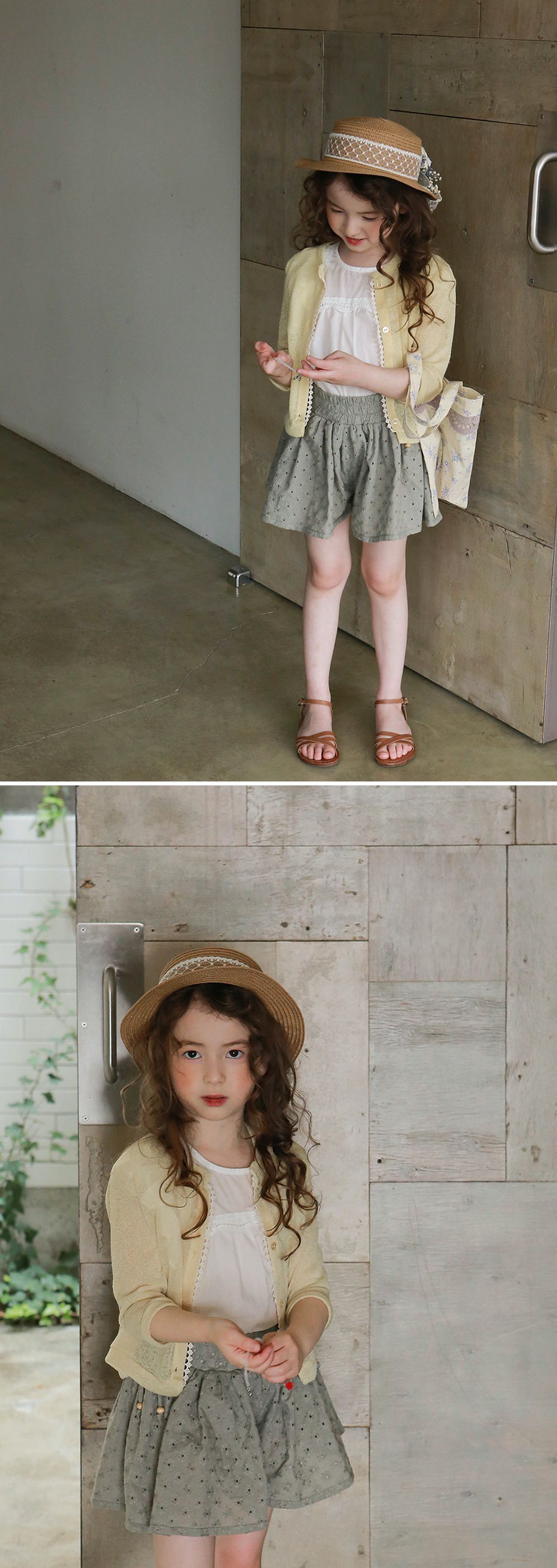 韓國 PuellaFLO - 蝴蝶狀荷葉袖上衣-象牙白